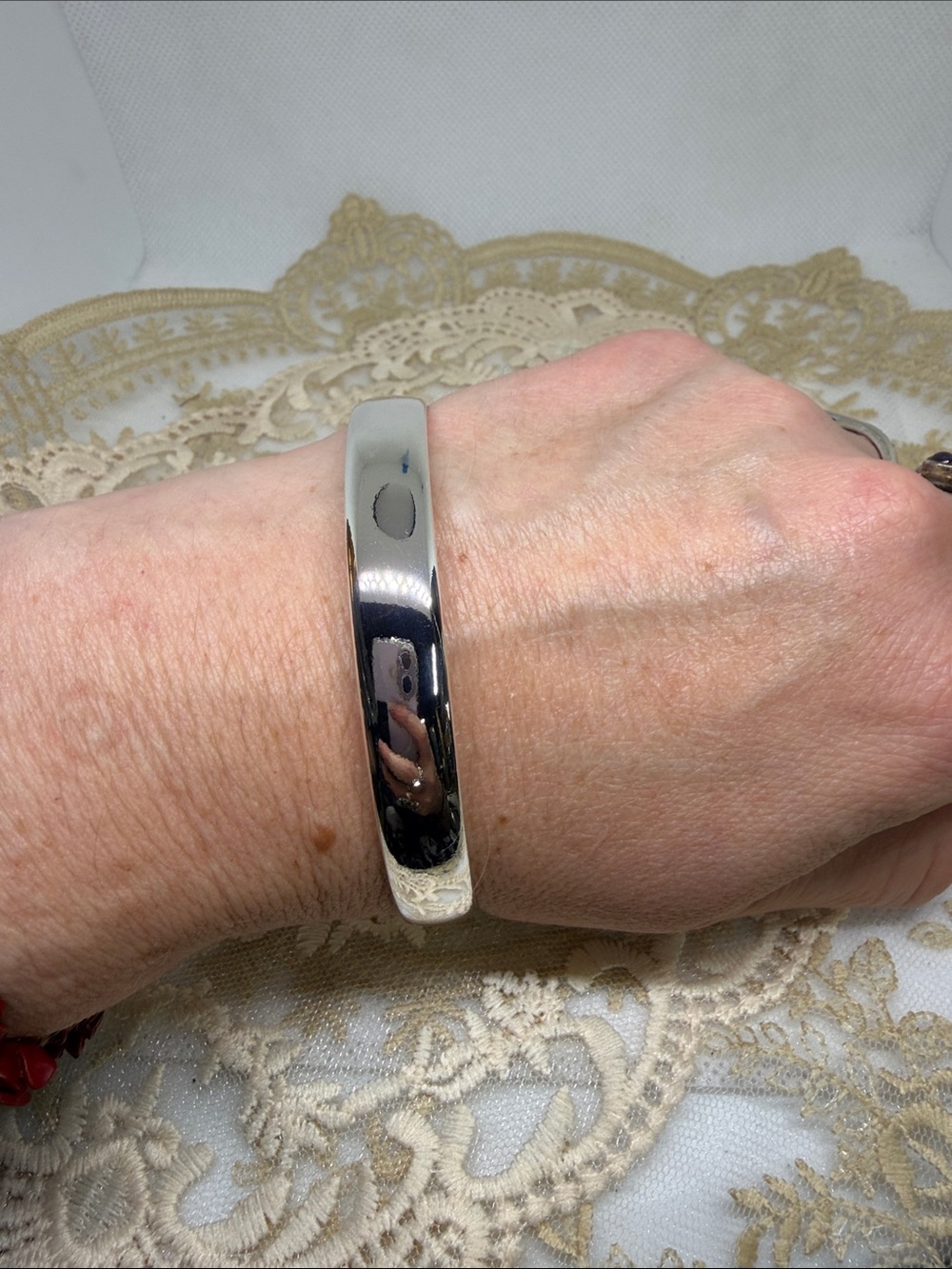 925 Sterling Silver High Polish Bangle Bracelet | Heavy Minimalist Cuff 8”